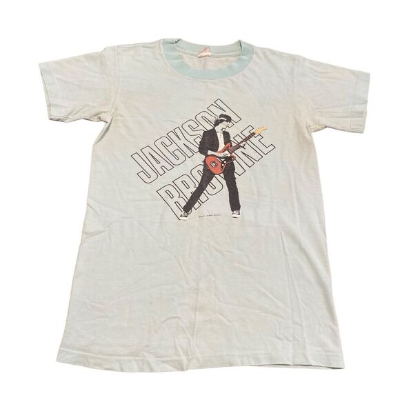 Vintage JACKSON BROWNE ORIGINAL 1983 Tee Shirt Top Single Stitch USA Made S FLAW
